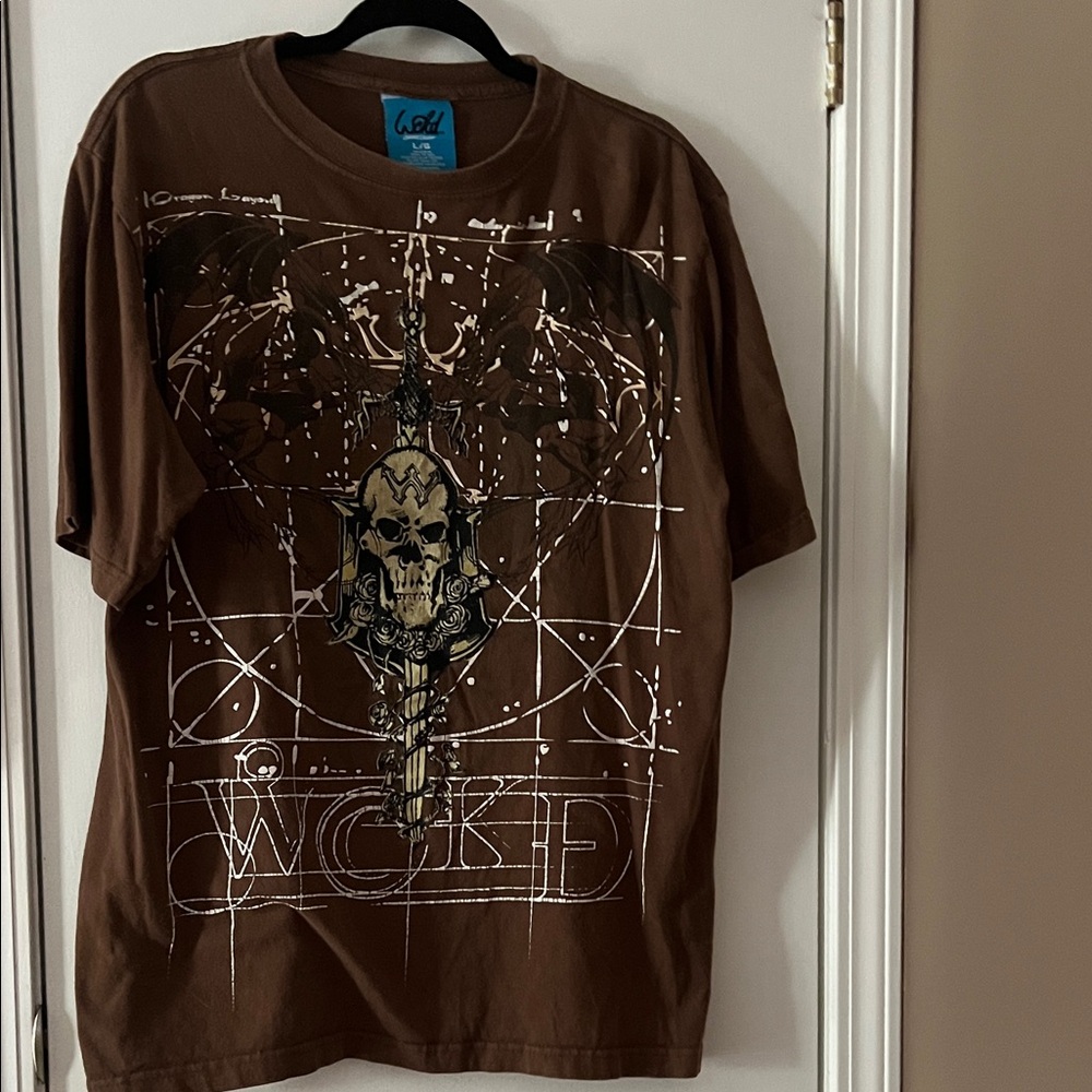 Brown Skull Graphic Men's T-Shirt